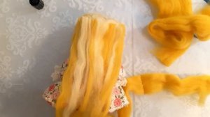 Волосы для куклы из шерсти. Часть 5. Кукла в смешанной технике.