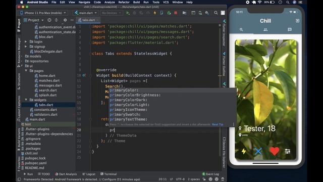 Build Flutter Tinder Clone with Firebase & BLoC #10/41 Tabs смотреть онлайн