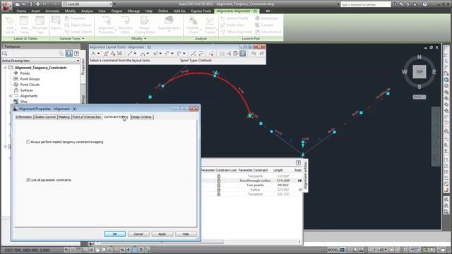 Alignment Tangency Constraints