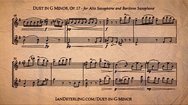 Duet for Alto Saxophone and Baritone Saxophone in G Minor смотреть онлайн