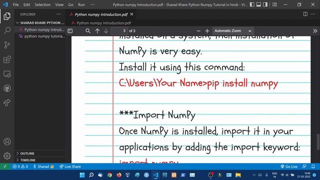 Introduction to Numpy - Numerical Python || Complete Python NumPy Tutorial in Hindi (with Notes) # смотреть онлайн