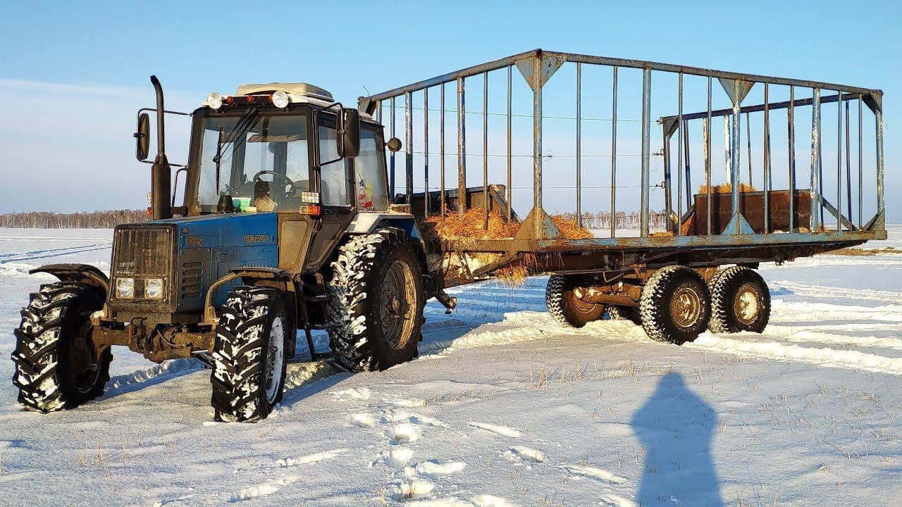 МТЗ 892. 2. МТЗ 1523. МТЗ 1221 и МТЗ 50. Возим солому с поля по домам!(Сезон 2019) смотреть онлайн