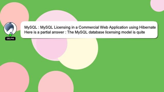 MySQL : MySQL Licensing in a Commercial Web Application using Hibernate смотреть онлайн