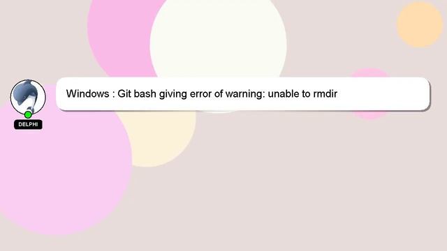 Windows : Git bash giving error of warning: unable to rmdir смотреть онлайн