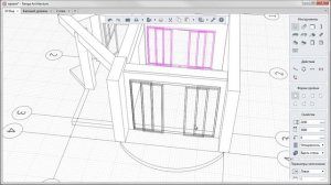 Проектирование коттеджа в системе Renga Architecture. Шаг 3. План второго этажа