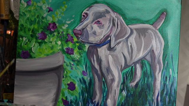 Floral Weimaraner Speed Painting смотреть онлайн