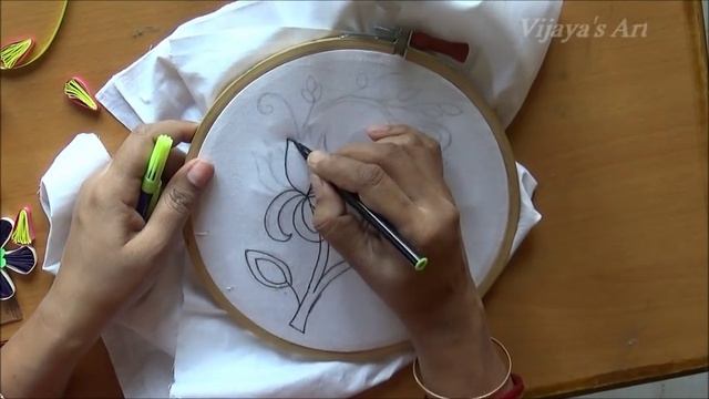 Embroidery Lotus flower sketch design смотреть онлайн