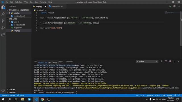Cоздаём веб-карту на Python смотреть онлайн