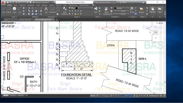 AUTOCAD # 190 Submission Drawing for Workshop Size 33'x 64' смотреть онлайн
