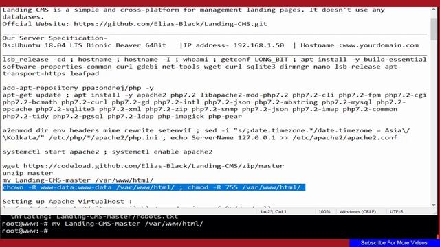 How To install install setup Landing CMS On Ubuntu 18.04 LTS смотреть онлайн