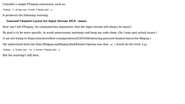 FFmpeg `Guessed Channel Layout for Input Stream` смотреть онлайн