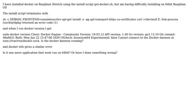 Raspberry Pi: Will Docker install on Raspbian OS 64bit смотреть онлайн