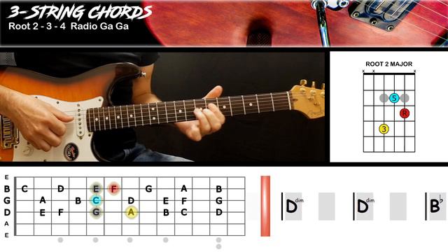 Radio Ga Ga - Queen | GUITAR LESSON | Triads Chords смотреть онлайн