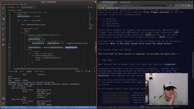 Advent of Code 2021 ? Day 10 Part 2? Golang TDD смотреть онлайн