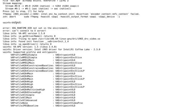 ffmpeg not working using h264_vaapi смотреть онлайн