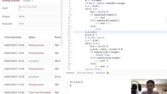 Leetcode - Search in Rotated Sorted Array II (Python) смотреть онлайн
