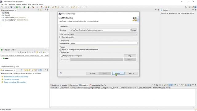 Git Repository Clone to Eclipse IDE смотреть онлайн