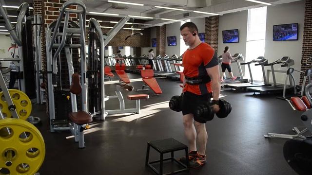 2a. Попеременные зашагивания на ступень с гантелями смотреть онлайн