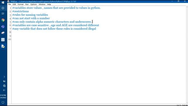 L1.5 | VARIABLES in python | With EXAMPLES complete explanation |Rules of writing variables смотреть онлайн
