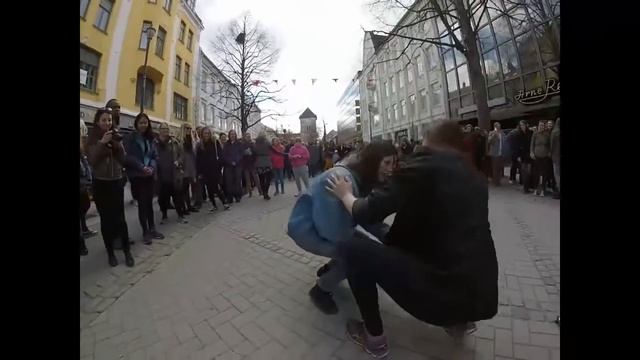 THE BEST FLASHMOB IN NORWAY PITBULL FIREBALL смотреть онлайн