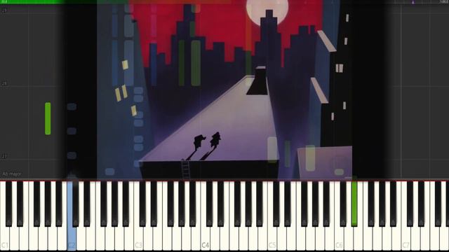 Opening Theme - Batman : The Animated Series - Piano Tutorial - Synthesia смотреть онлайн