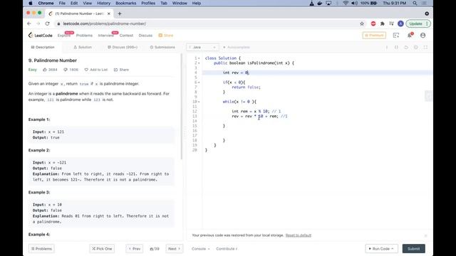 Leetcode - Palindrome Integer java смотреть онлайн