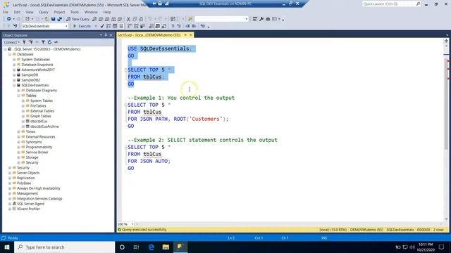 Built in JSON support in SQL Server смотреть онлайн