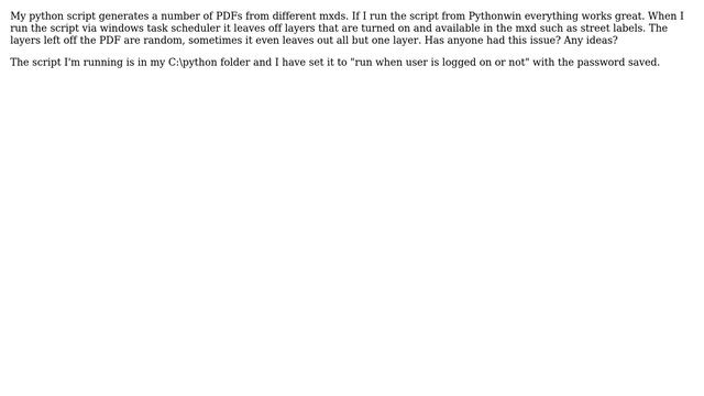 GIS: Layers left off when running python via Windows Task Scheduler смотреть онлайн