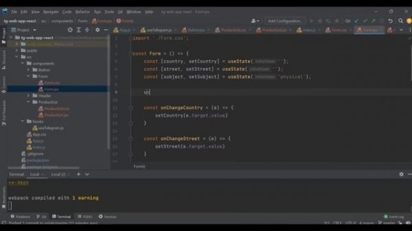 Web app TELEGRAM Бот на node js и React. Интернет магазин и форма обратной связи в телеграмм боте