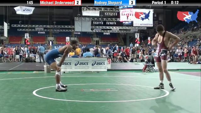 Fargo 2012 145 Round 2: Michael Underwood (Illinois) vs. Rodney Shepard (North Carolina) смотреть онлайн