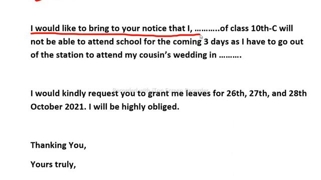 #tripuraschoolclasses Application for leave to headmaster смотреть онлайн