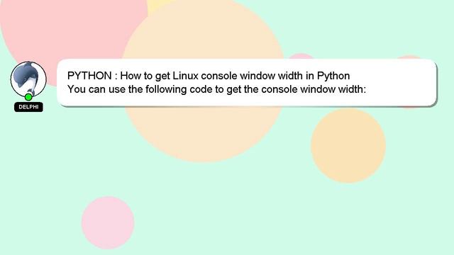PYTHON : How to get Linux console window width in Python смотреть онлайн