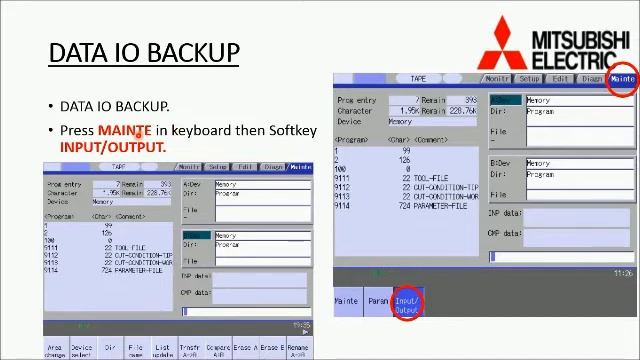Mitsubishi CNC M70 M80 Backup Procedure
