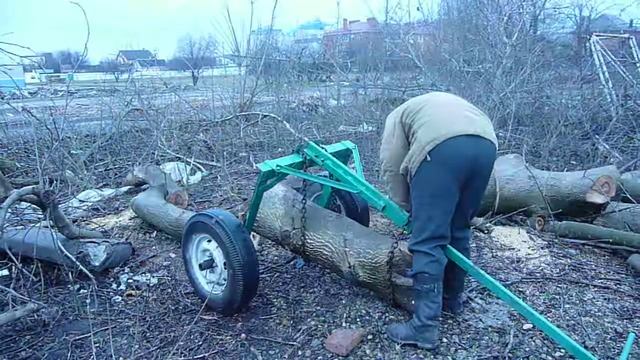 Тележка для перевозки бревен -2. DIY log arch. смотреть онлайн