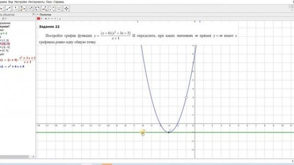 GeoGebra учителю математики. Занятие 9. Построение параболы, имеющей разрыв.