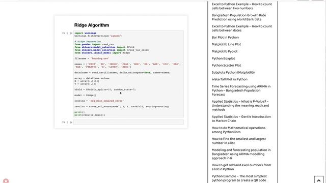 Regression with Ridge Algorithm смотреть онлайн
