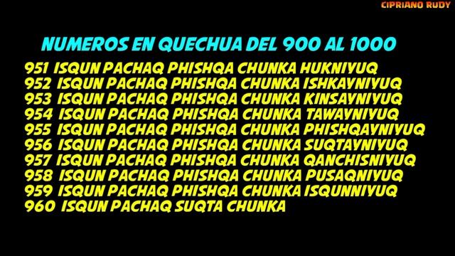 CÓMO SE DICE LOS NÚMEROS EN QUECHUA DEL 900 AL 1000 2021 APRENDECHUA CURSO DE QUECHUA 2021 смотреть онлайн
