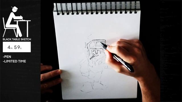 Drawing 'Cassette Girl' in 10 MINUTES, in PEN - Black Table Sketch смотреть онлайн