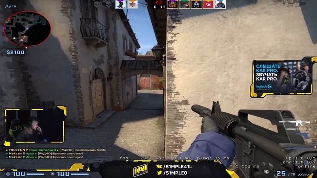 СИМПЛ ЖЕСТКО РАССТРЕЛИВАЕТ ИЗ АВИКА В FPL! S1MPLE, JAMPII, FACECRACK, BROLLAN (CS:GO)