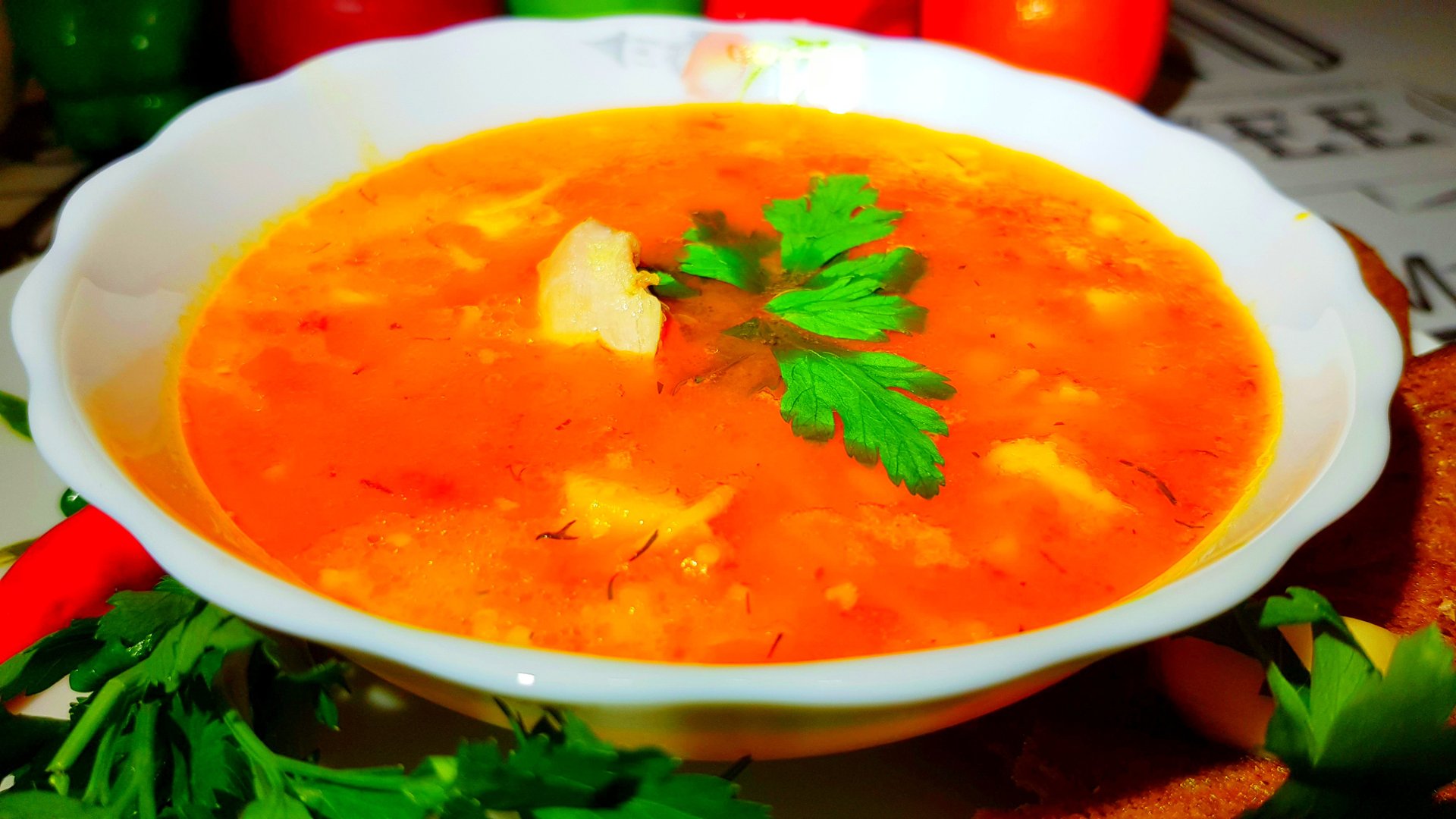 Невероятно вкусный суп на курином бульоне с болгарским перцем по-старинному рецепту! смотреть онлайн