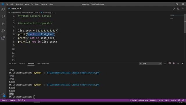 Python Programming for Beginners - 21 In and Not In Operator [English/Tagalog] смотреть онлайн
