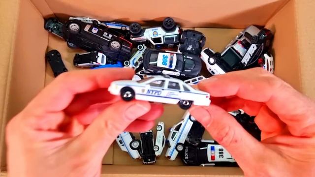 Box Full Of Police Car Diecast Cars Large Collection Of Police Diecast Cars From Different Countrie