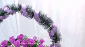 Корзина на кладбище малая из искусственных цветов, букет из фиолетовых роз