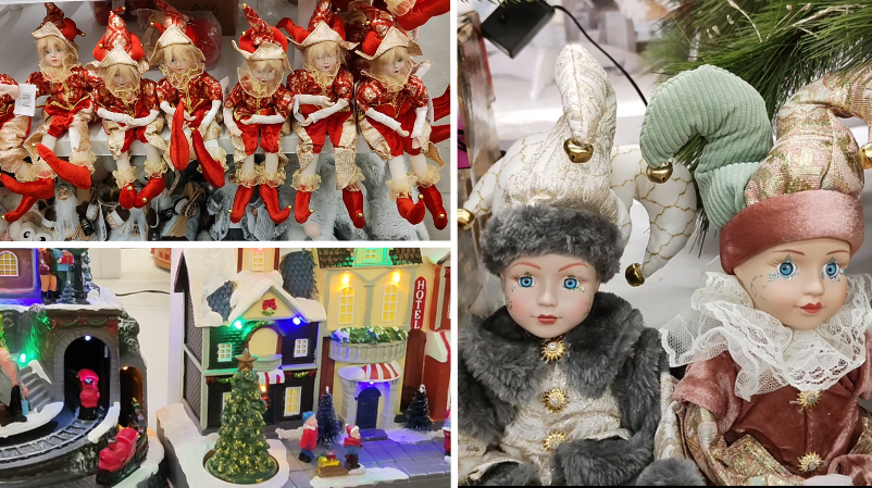 Красивые елочные игрушки, светящиеся новогодние композиции создают предновогоднее настроение в Леруа смотреть онлайн