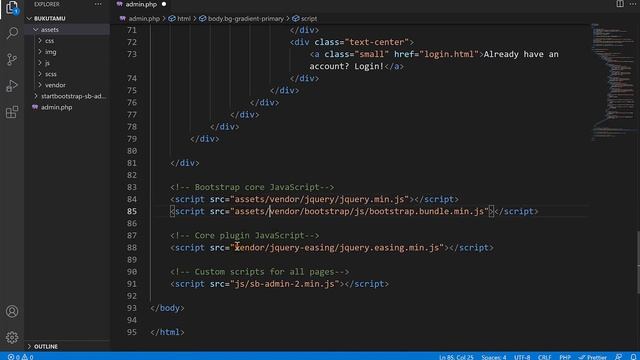 Cara membuat APLIKASI BUKU TAMU dengan PHP + MySQLi | #2 - Install Template смотреть онлайн