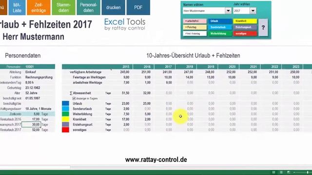 Urlaubsplan, Fehlzeitenplan, Abwesenheitsplan mit Excel Kalender (auch für Projektplanung) смотреть онлайн