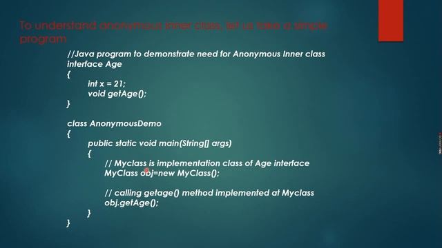 Use Anonymous Inner Class to Handle Events | Swing | Java Programming | Presentation | Rithesh S смотреть онлайн