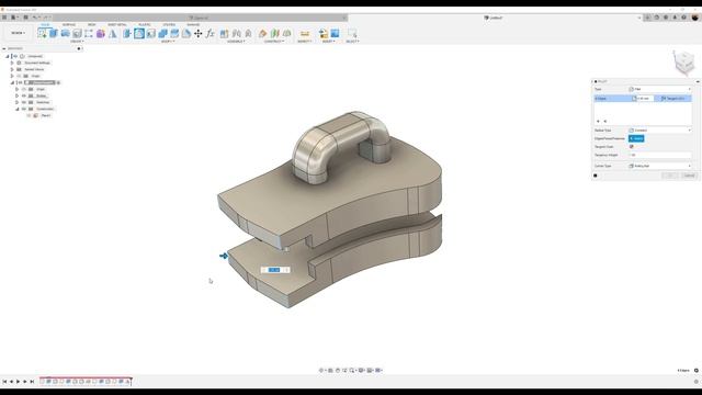 Create and render a metal zipper head in Autodesk Fusion 360 смотреть онлайн