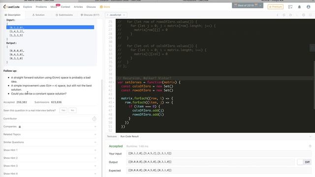 2 approaches to LeetCode 73 Set Matrix Zeroes (Recursion) | JSer - JavaScript & Algorithm смотреть онлайн