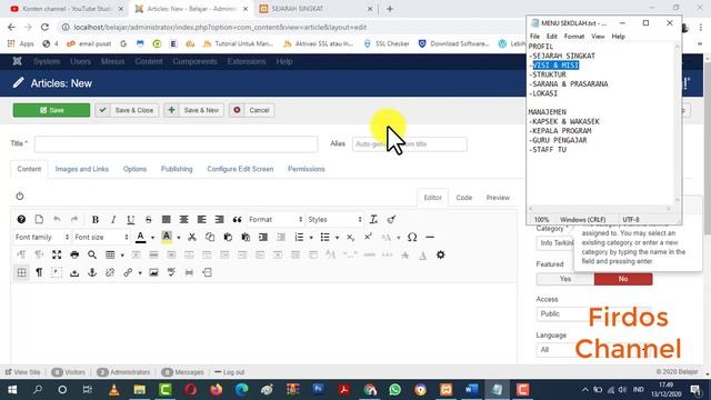 Cara Membuat Website Berbasis Joomla: Menu Profil dan Manajemen Sekolah #19 смотреть онлайн